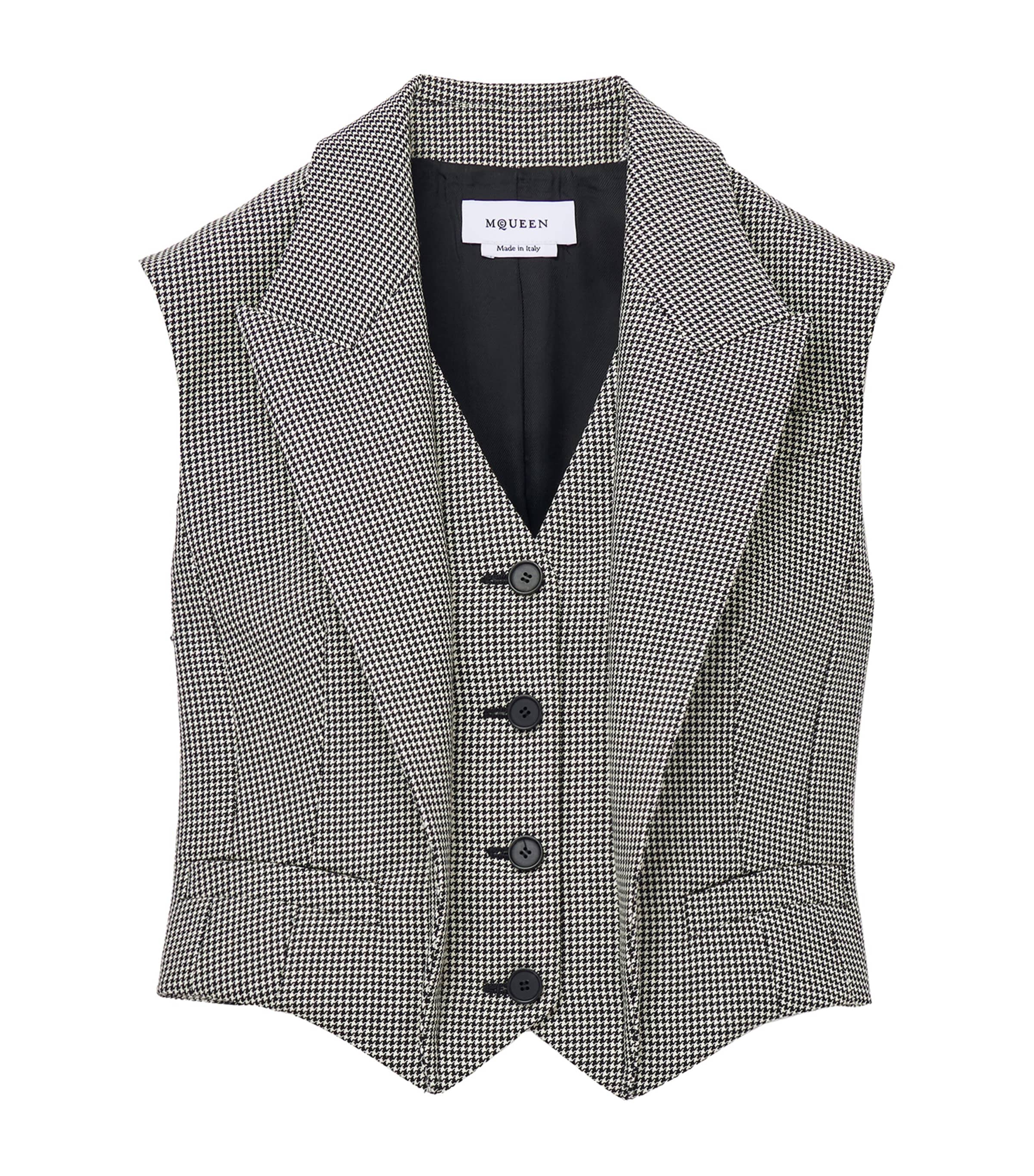 Alexander Mcqueen Wool & Mohair Vest In Black