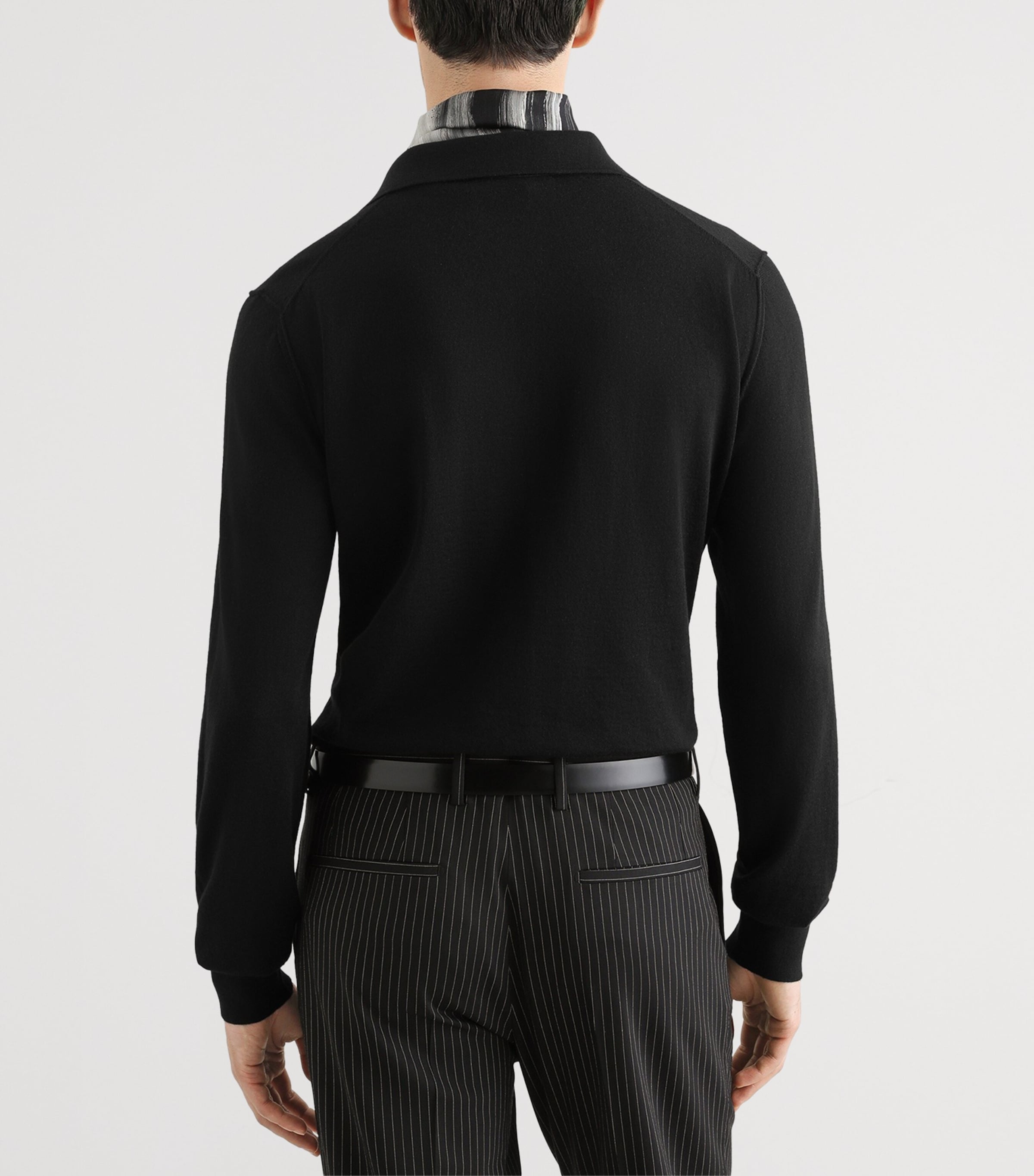 Dolce&Gabbana Mens Cashmere Polo Sweater Black Image 5