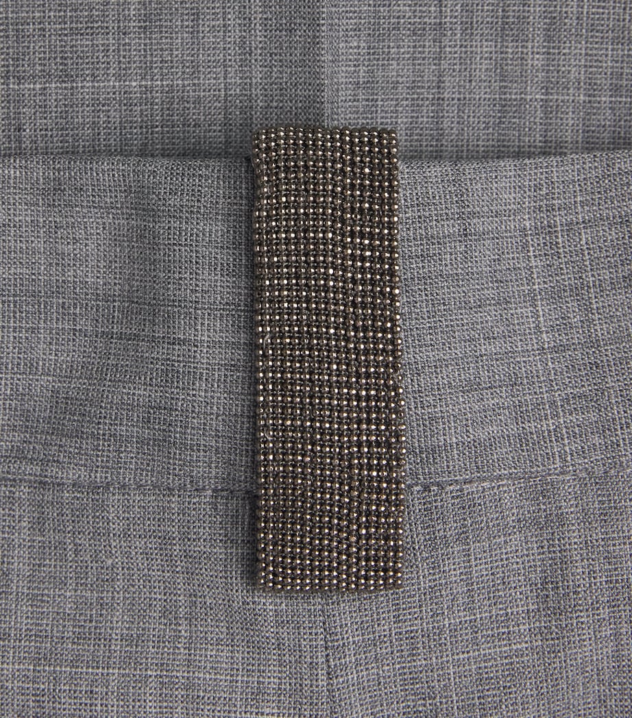 Fabiana Filippi Womens Wool-Blend Pleated Chinos Roccia Melange Image 6