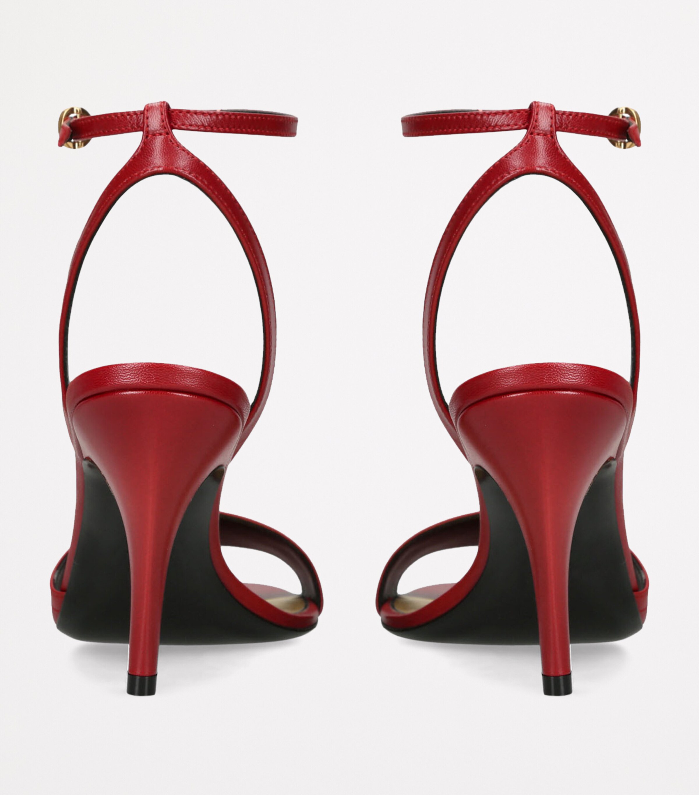 Valentino Garavani Red Leather Ladycrush Heeled Sandals 85