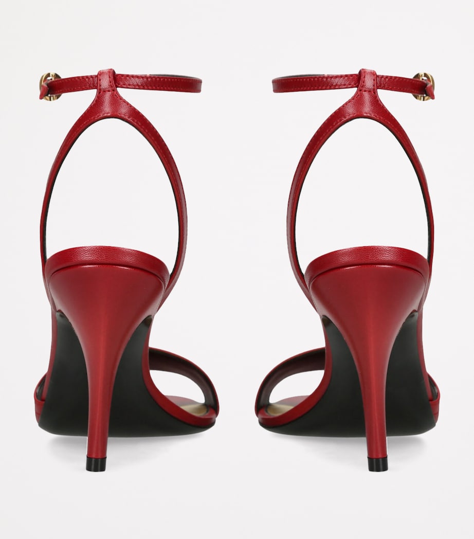 Valentino Garavani Leather Ladycrush Heeled Sandals 85 Red Image 2
