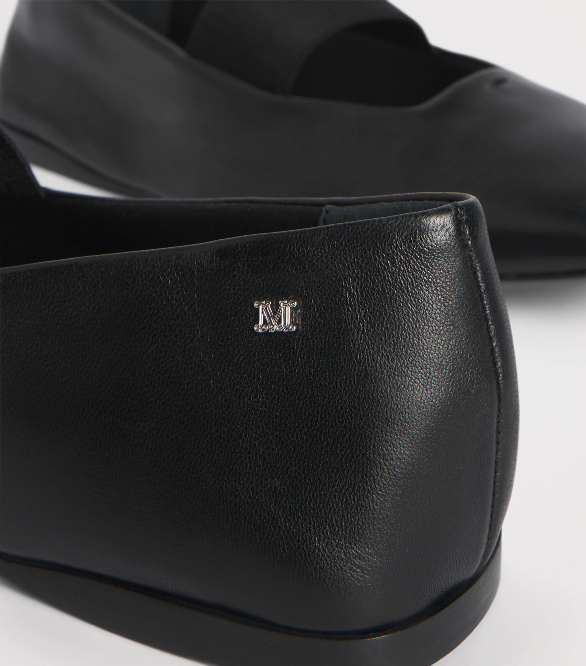 Max Mara Nappa Leather Ballet Flats Black Image 7