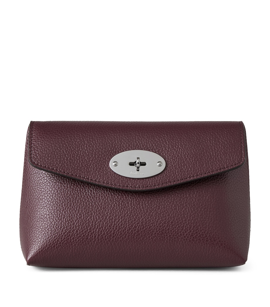 Mulberry Leather Darley Cosmetics Pouch Black Cherry Image 1