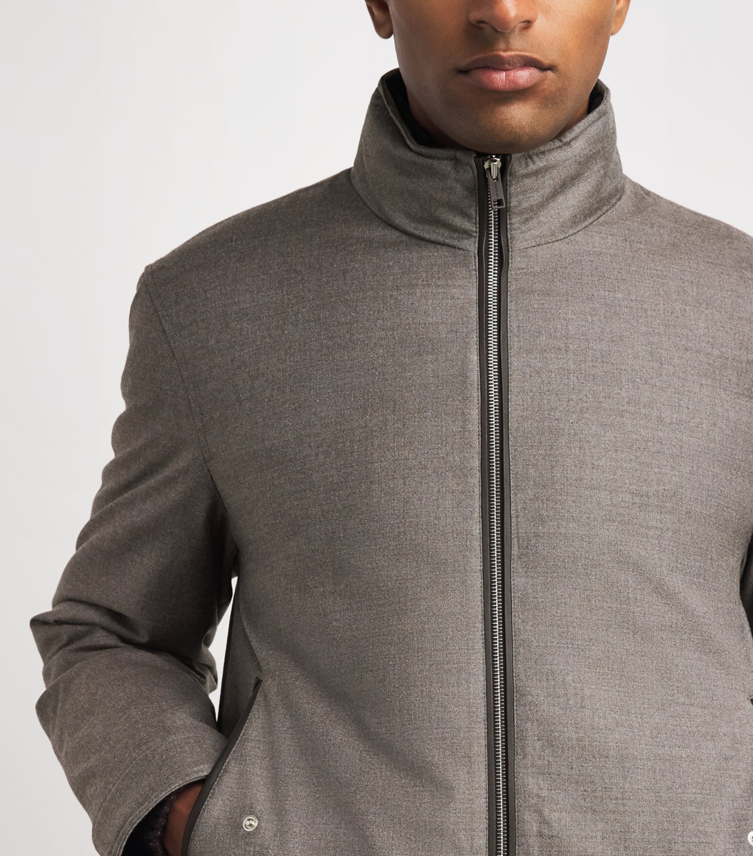 Yves Salomon Mens Virgin Wool-Silk Bomber Jacket Roche Image 3