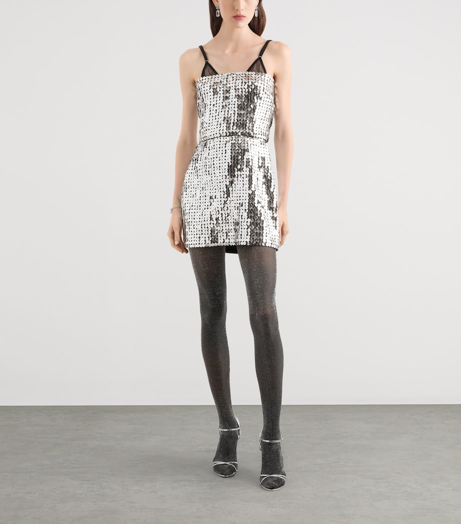 Sequin Strapless Mini Dress S0998-SILV Image 2