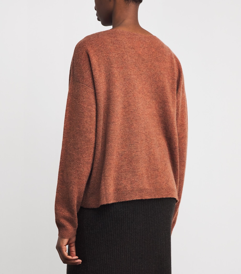 Le Kasha Womens Organic Cotton V-Neck Sweater Terracota Image 5