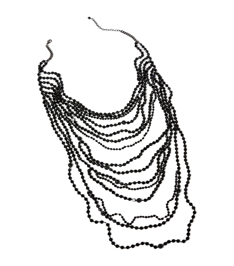 Beaded Multi-Layer Brandy Necklace BLACK Image 1