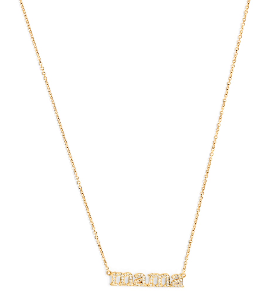 Yellow Gold and Diamond Mama Necklace YELLOW GOLD Image 1