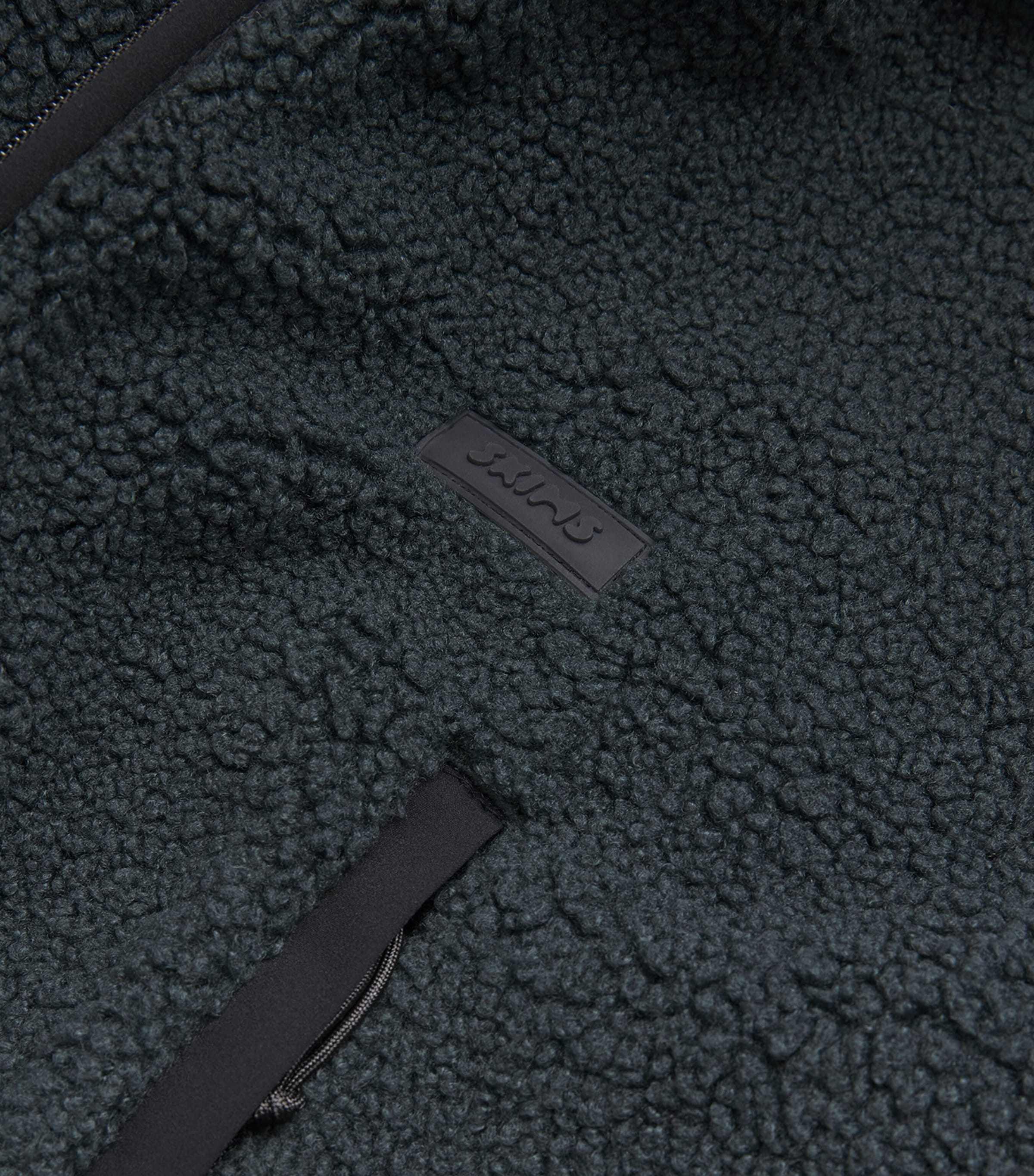 Teddy Cropped Zip-Up Jacket DARK TEAL Image 5