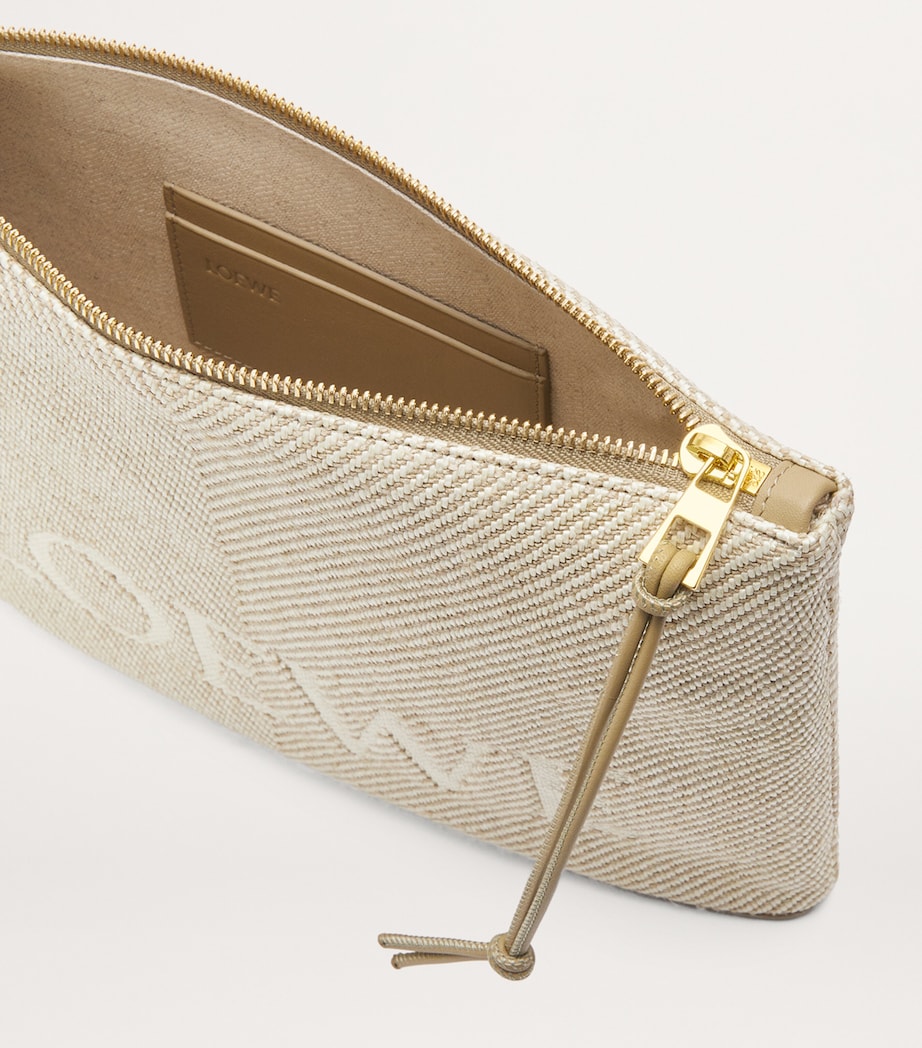 LOEWE Jacquard Logo Oblong Pouch Ecru Image 3