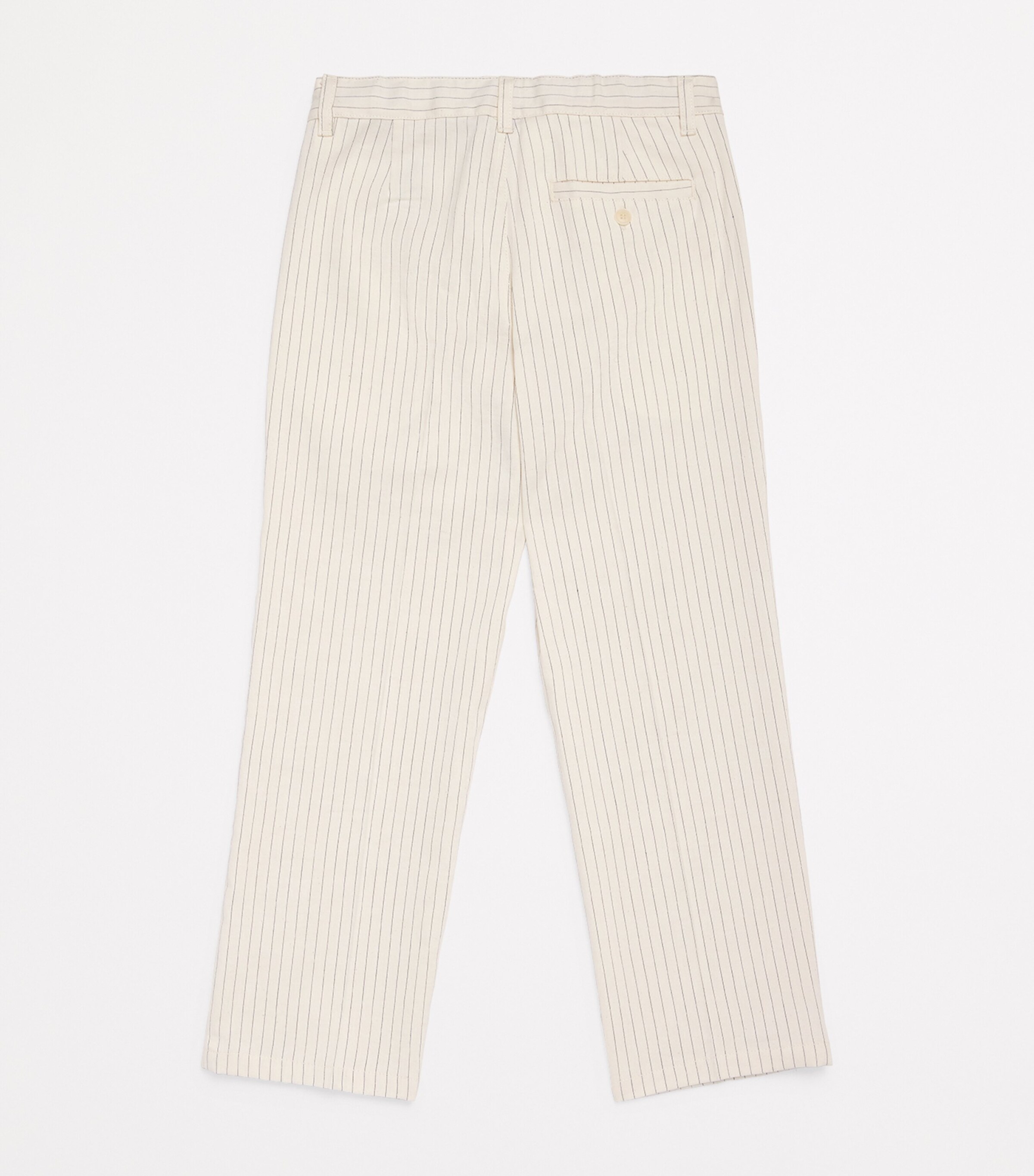 Il Gufo Cotton-Blend Striped Tailored Trousers (2-12 Years) Milk Image 2