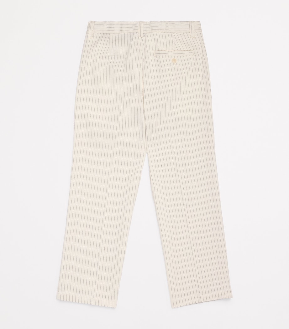 Il Gufo Cotton-Blend Striped Tailored Trousers (2-12 Years) Milk Image 2
