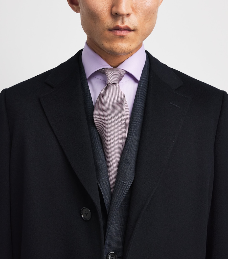 Barba Napoli Mens Cotton Twill Slim Shirt Purple Image 3