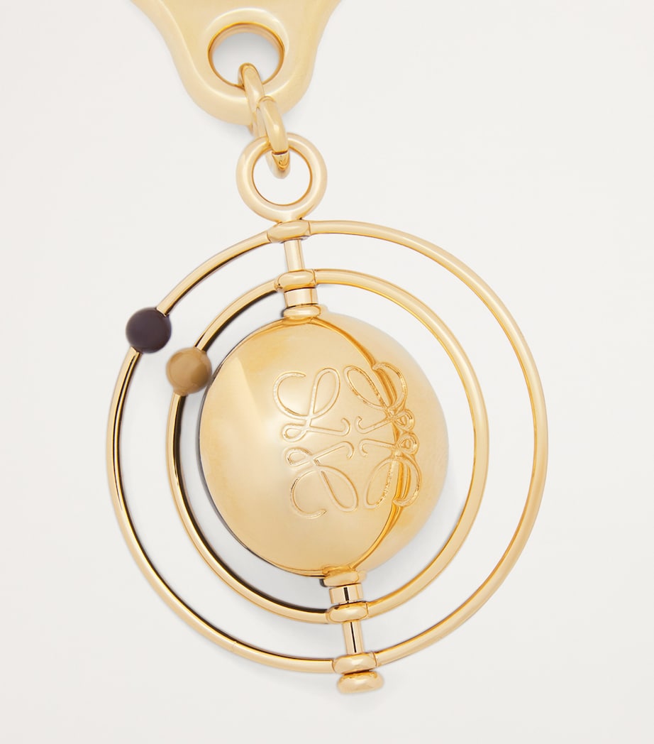 LOEWE Stainless Steel Planet Keyring Brown/sahara Image 3
