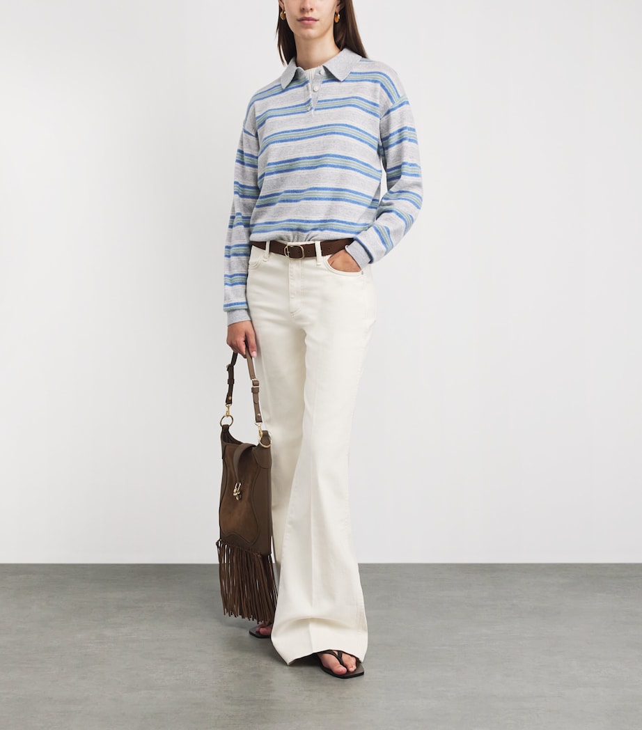 Guest In Residence Womens Cashmere Collegiate Stripe Sweater Stone Combo Stocom Image 2