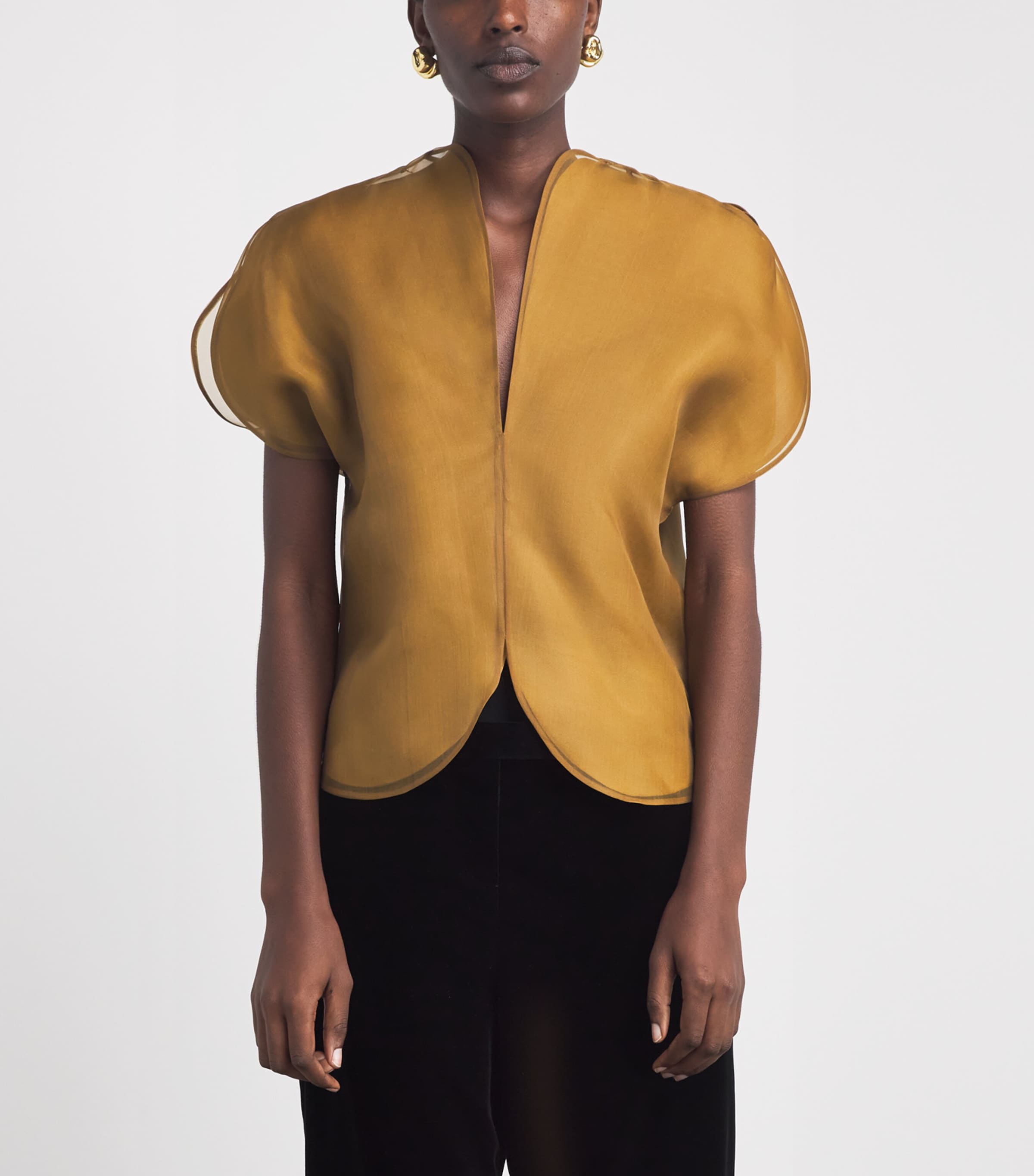 Khaite Womens Silk Briar Blouse Bronze Image 4