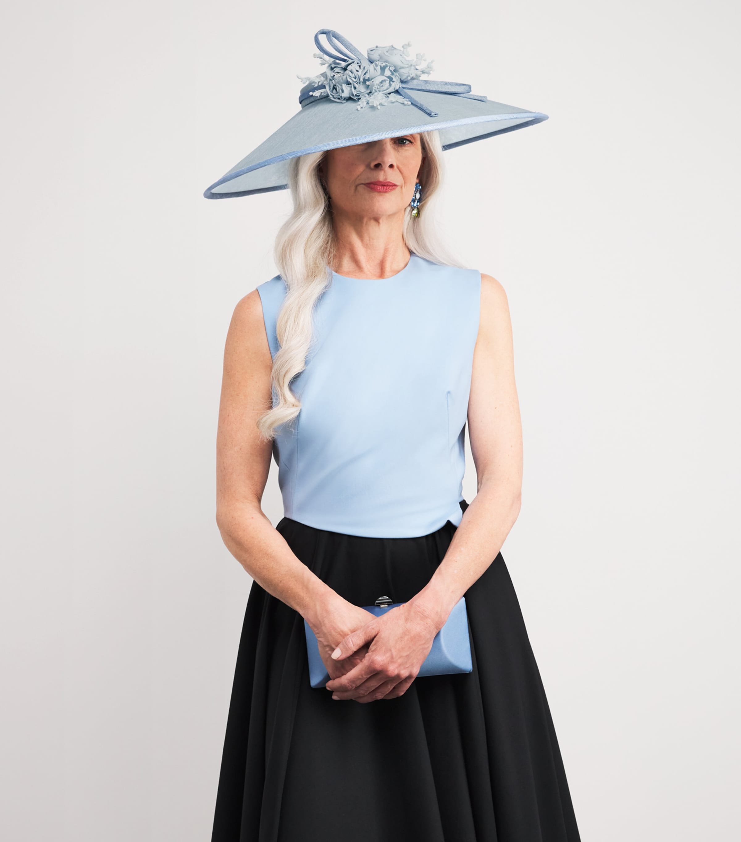 Floral-Detail Hat TONAL PALE BLUES Image 4