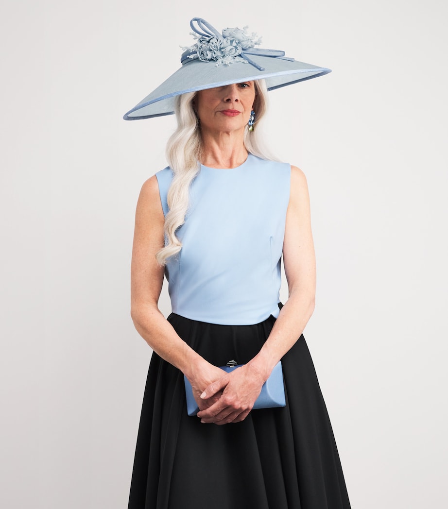 Floral-Detail Hat TONAL PALE BLUES Image 4