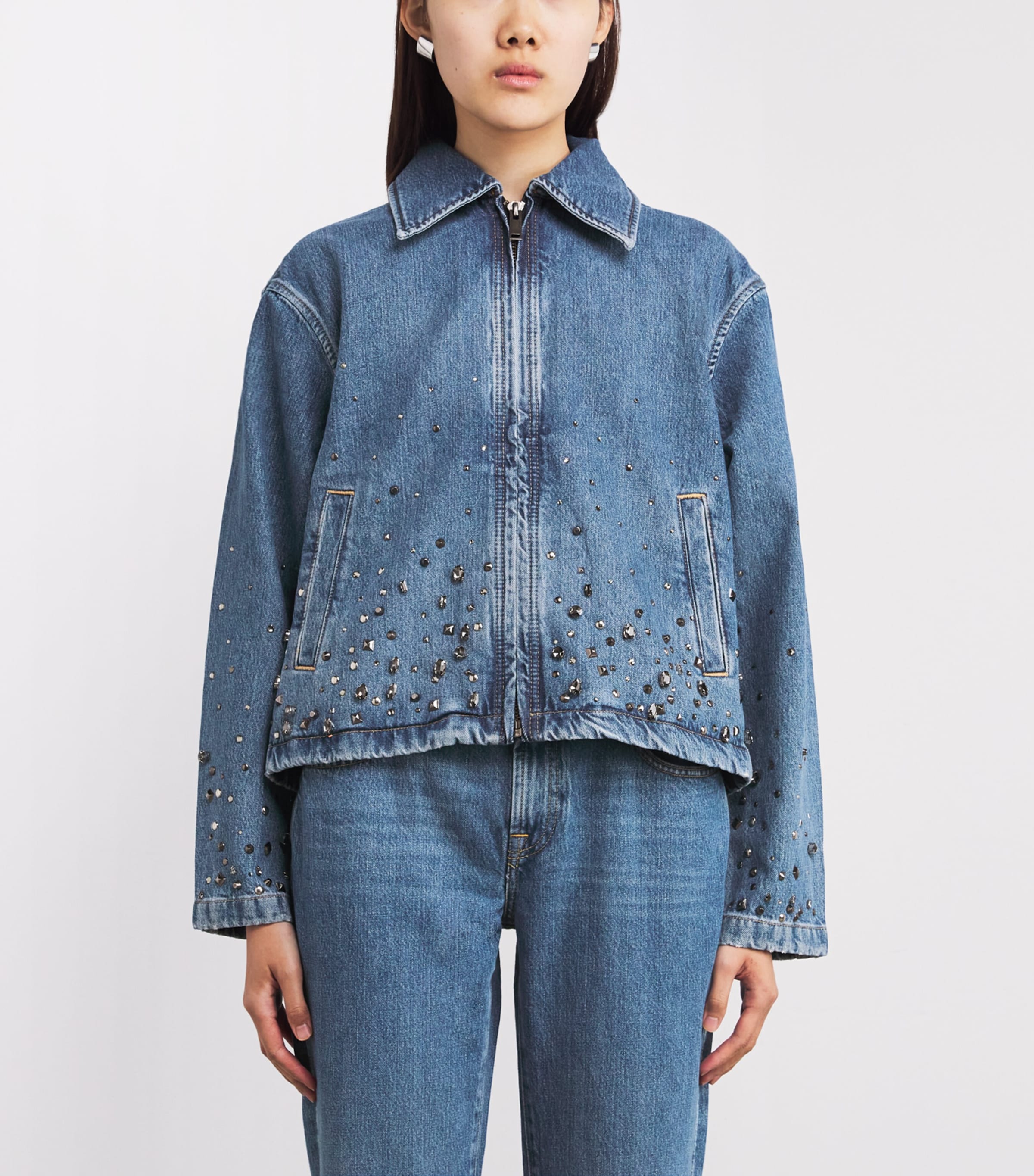 Embellished Denim Jacket DANCE WITH CRYS Image 3