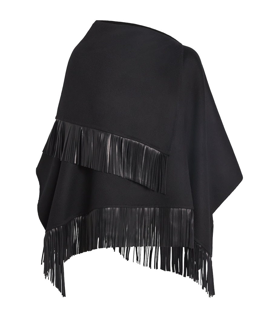 Wool-Alpaca-Cashmere Poncho K09 BLACK Image 1