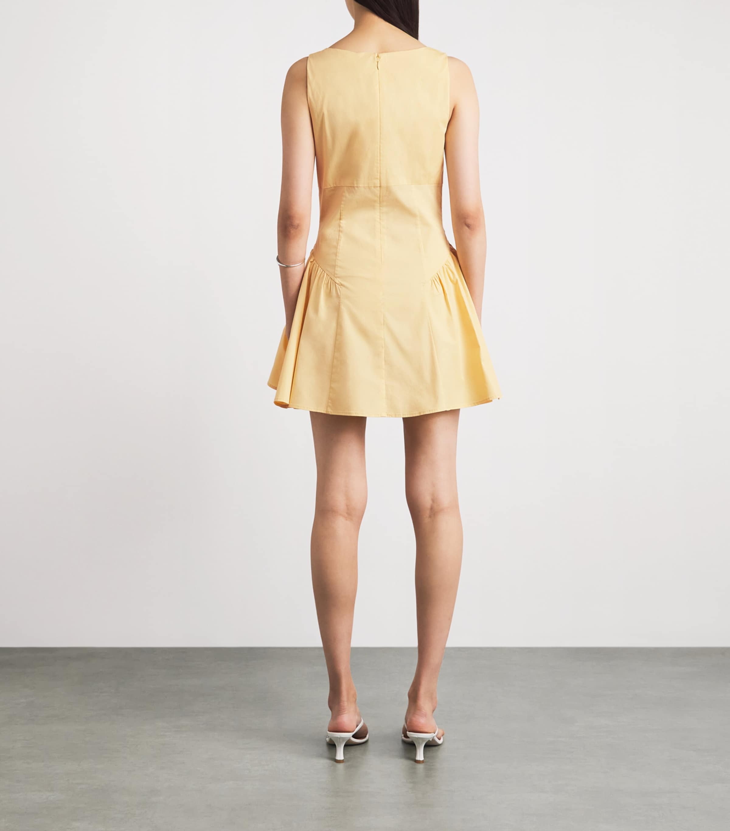 STAUD Womens Cotton Poplin Gwen Mini Dress Butter Butr Image 4
