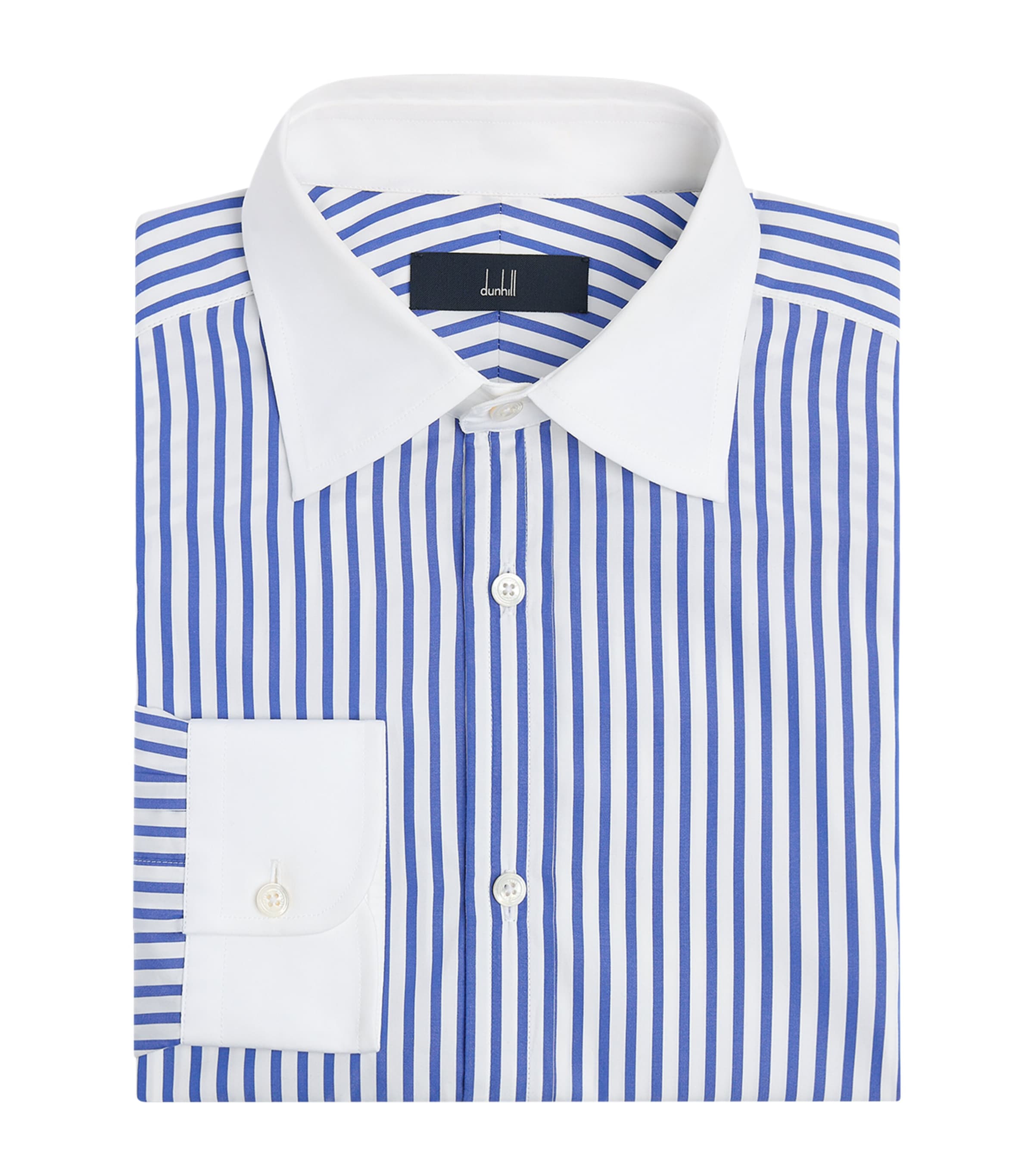 Dunhill Mens Cotton Stripe Shirt White Image 1