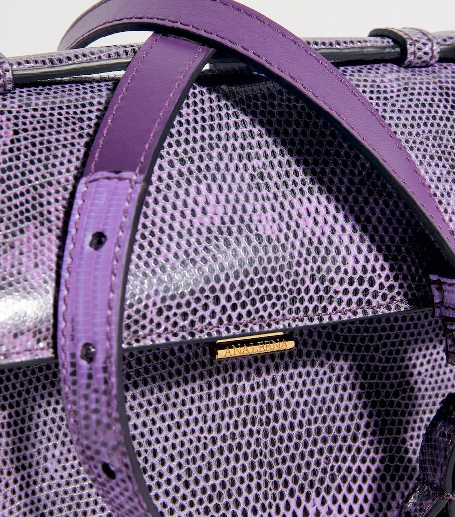 Lizard Skin Top-Handle Bag MAUVE JAVA Image 6