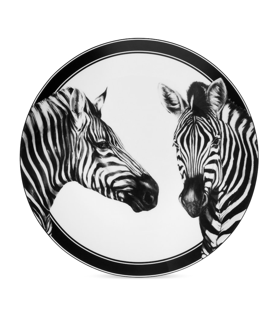 Set of Two Zebra Dinner Plates (26cm) UZ006 ZEBRE F DO BIA Image 1