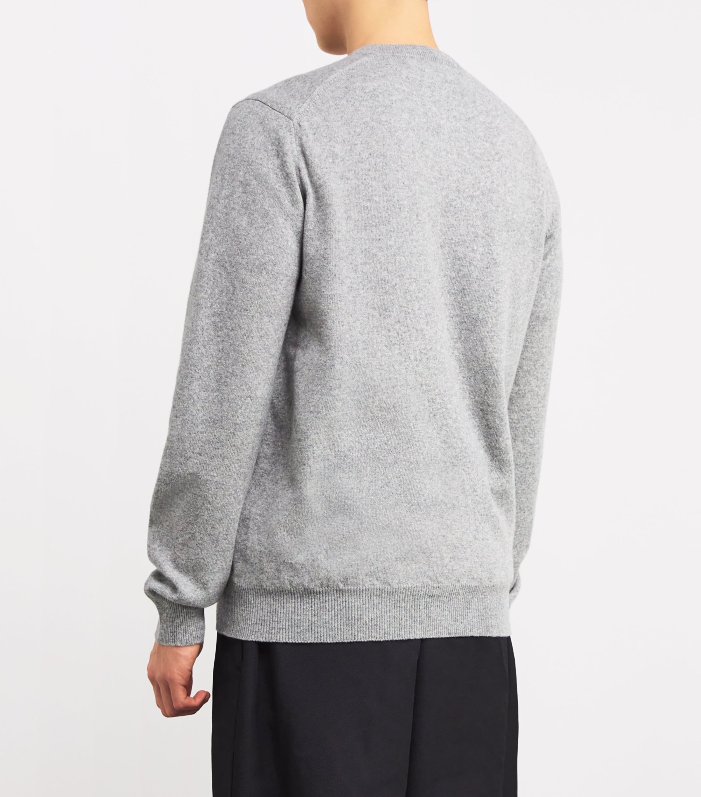 Comme Des Garçons Play Mens Wool Heart Cardigan Lt Grey Image 4