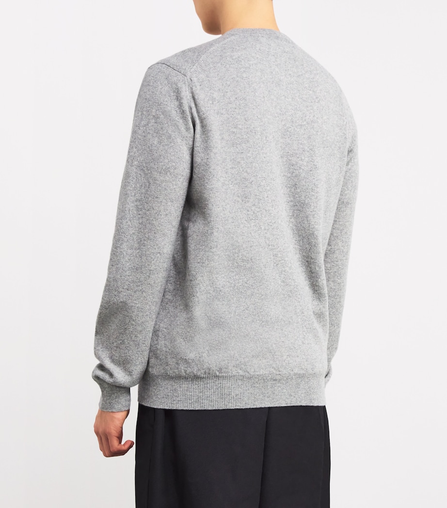 Comme Des Garçons Play Mens Wool Heart Cardigan Lt Grey Image 4