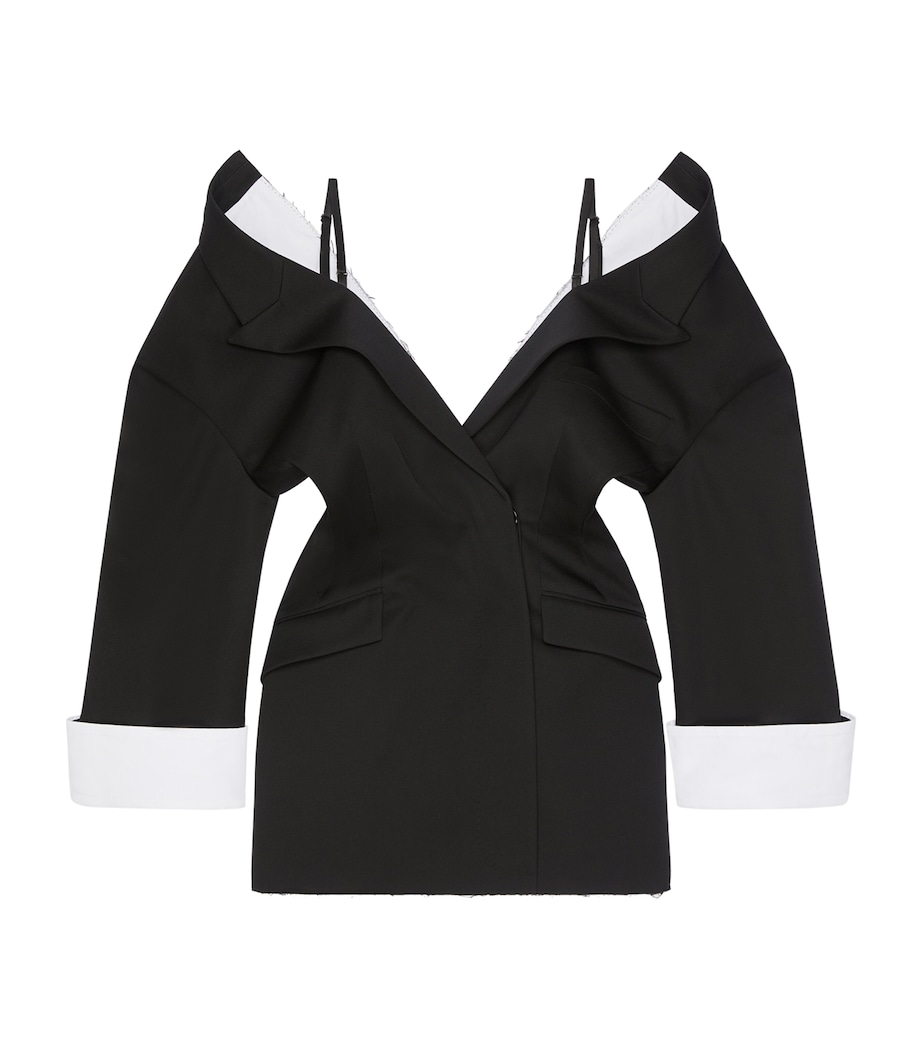 Givenchy Womens Wool Deconstructed Blazer Mini Dress Black Image 1