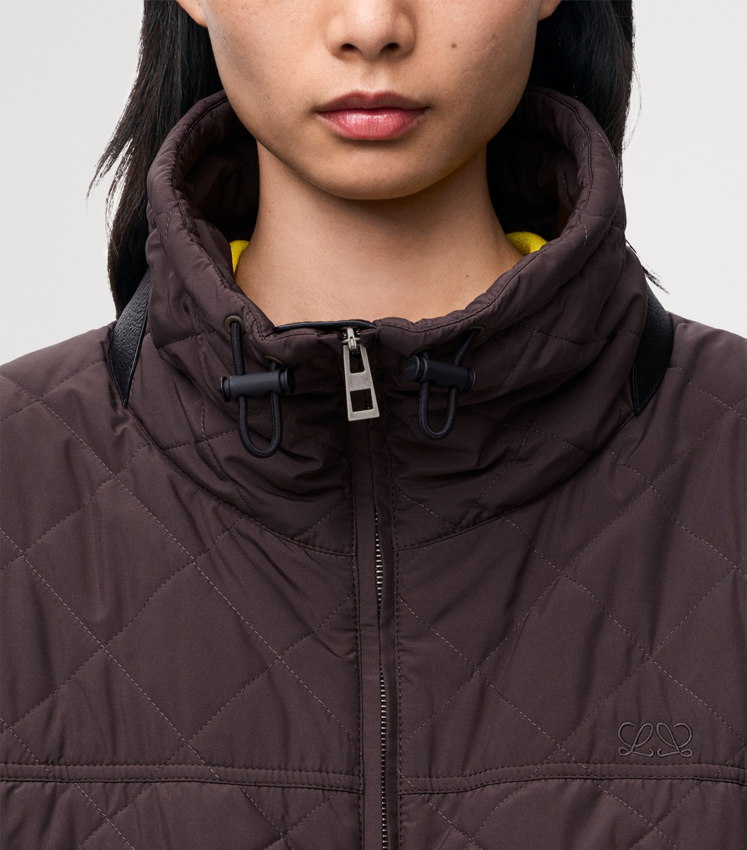 LOEWE Womens Technical Quilted Jacket Brown Image 5