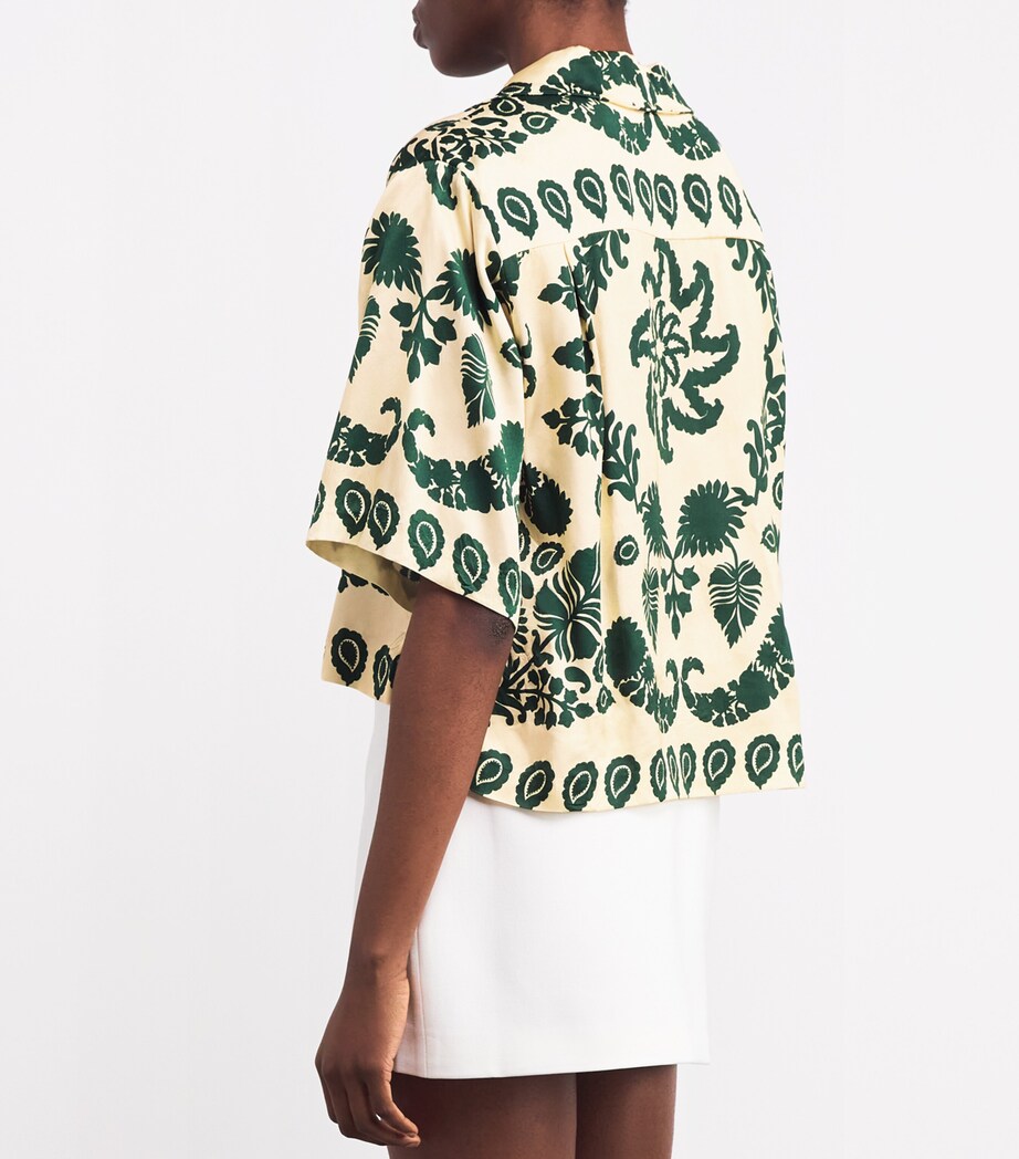 Printed Short-Sleeve Shirt ECRU / GREEN Image 4