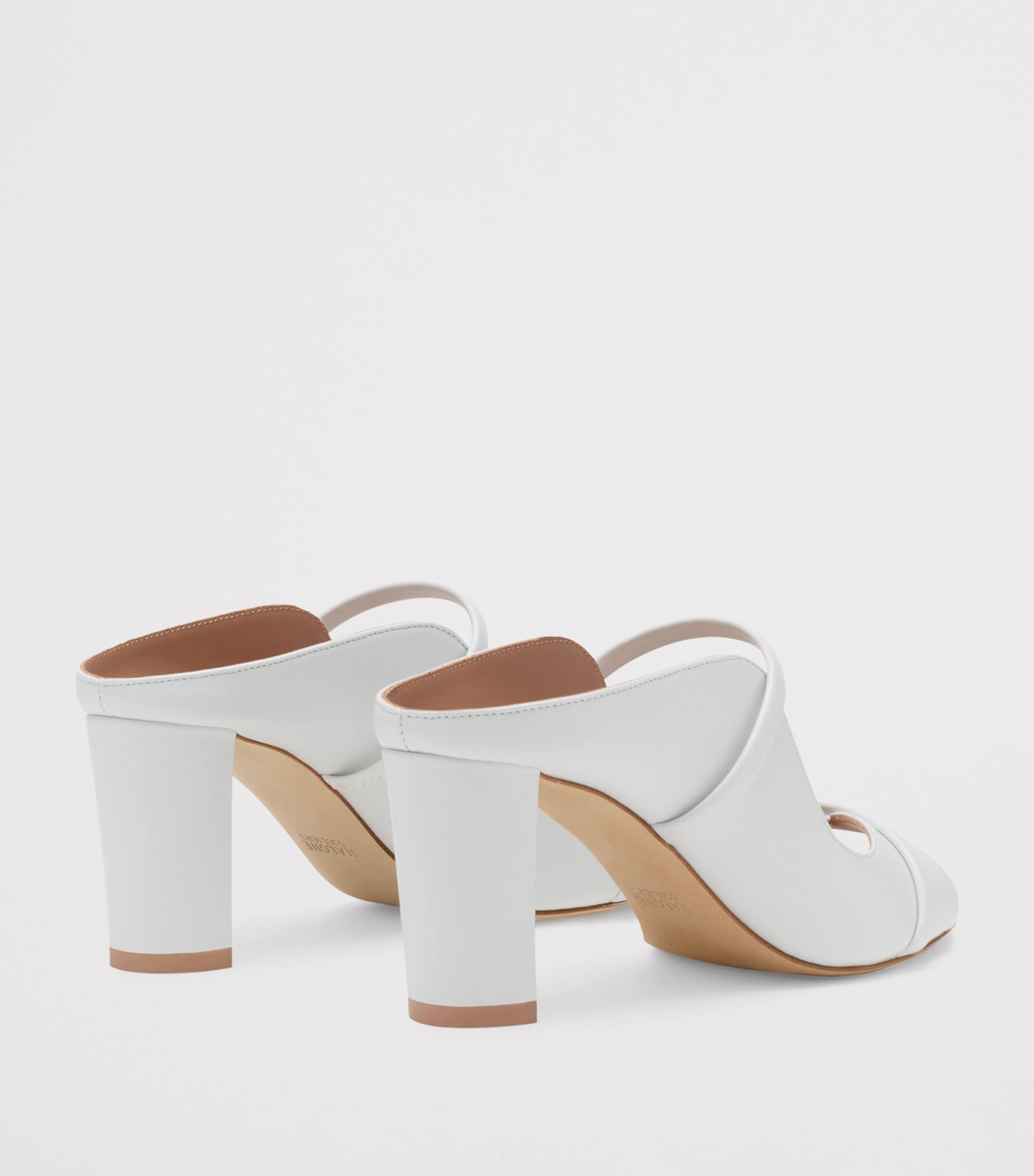Malone Souliers Leather Norah Heeled Sandals 70 White Image 4
