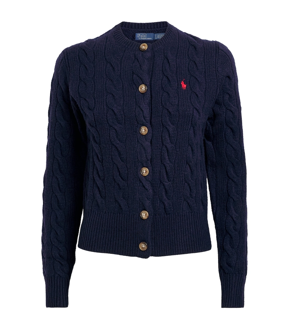 Wool-Cashmere Cable-Knit Cardigan HUNTER NAVY Image 1