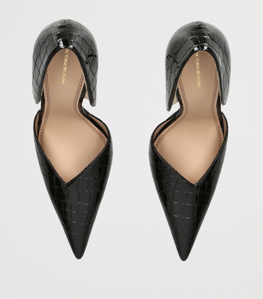 Victoria Beckham Patent Leather Angle D'Orsay Heeled Pumps 115 Black Image 3
