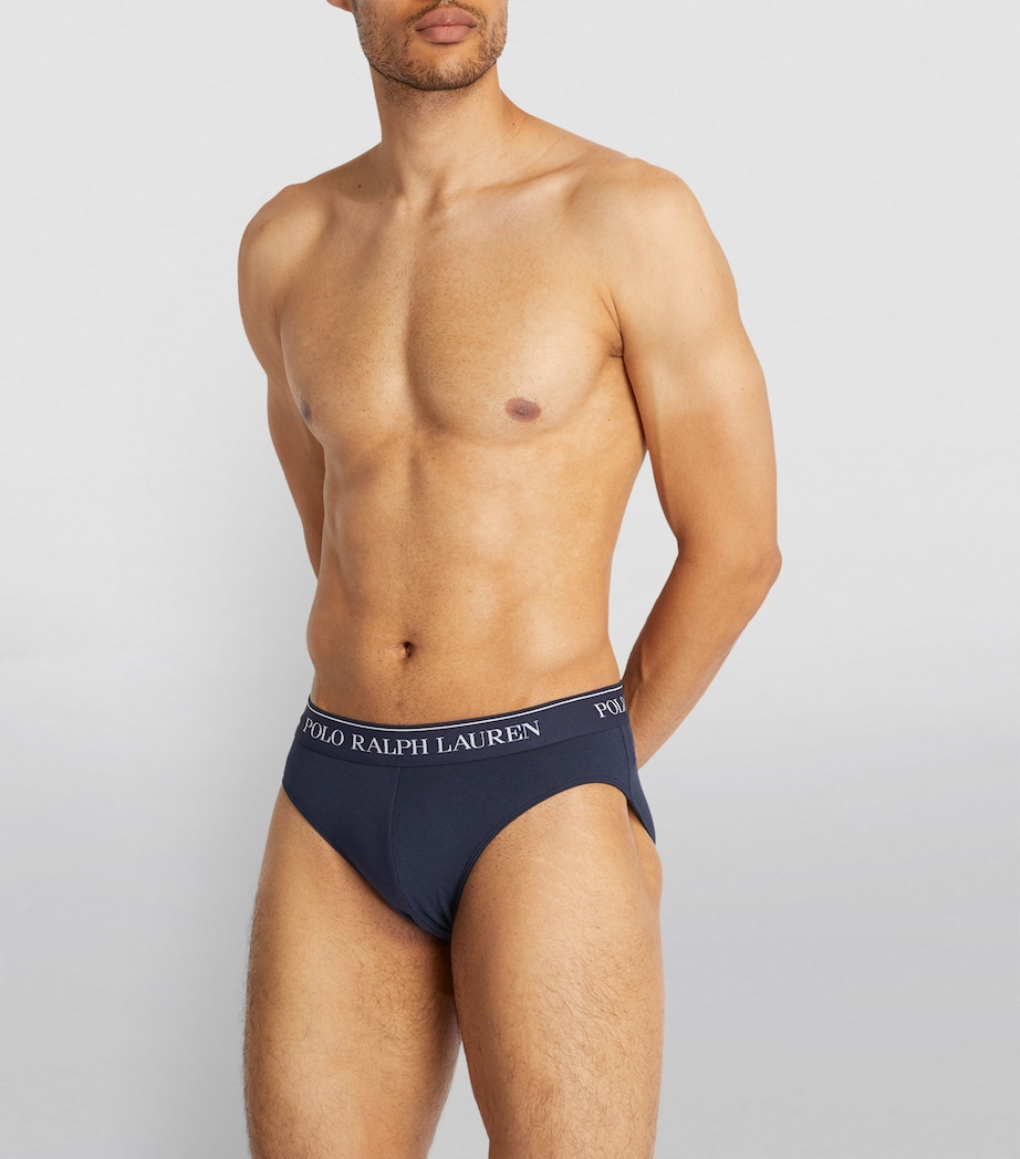 Stretch-Cotton Low-Rise Briefs (Pack of 3) NVY/SAPH STAR/BLU Image 2