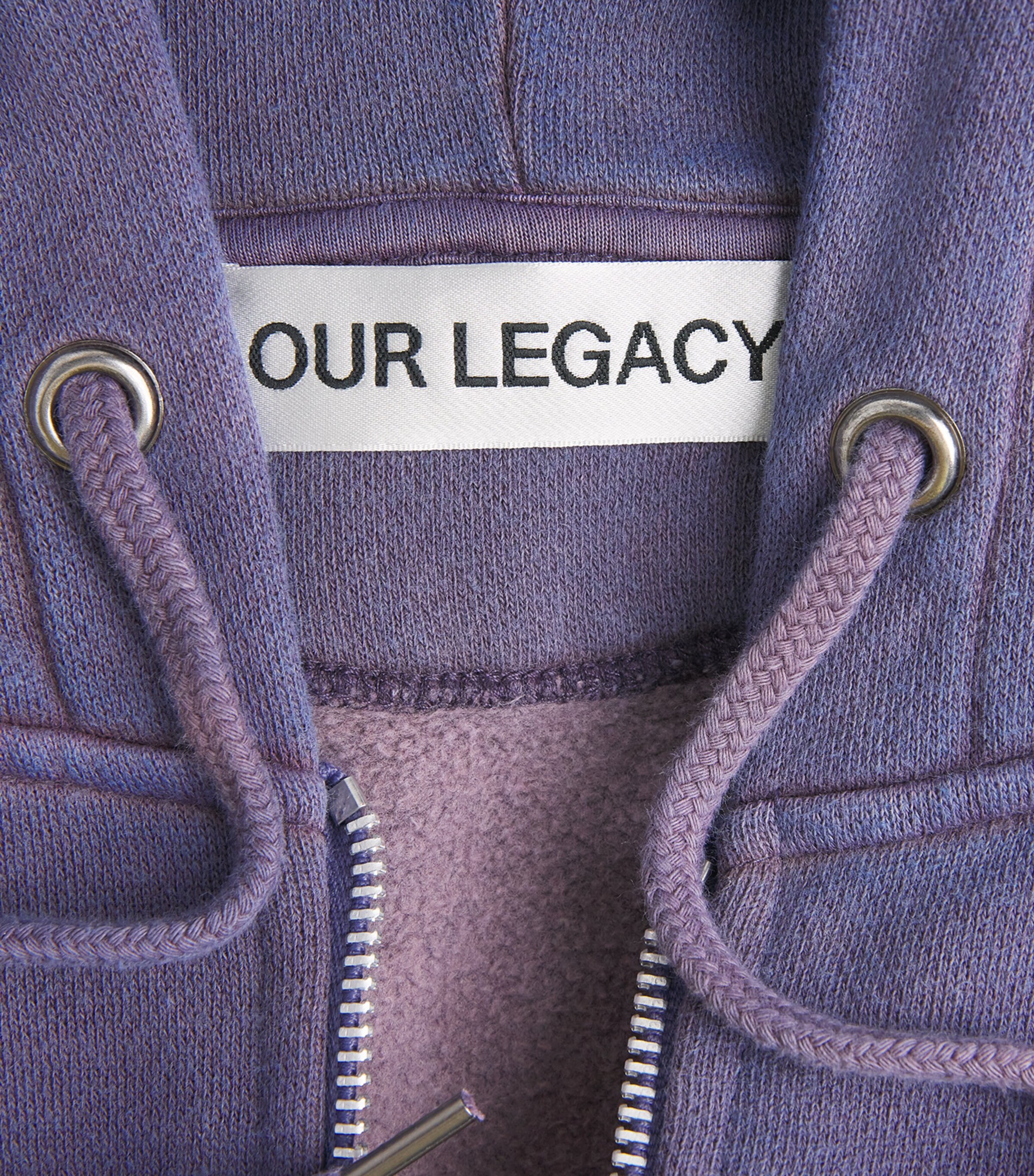 Our Legacy Mens Organic Cotton Rascal Zip-Up Hoodie Antique Amethyst Image 6