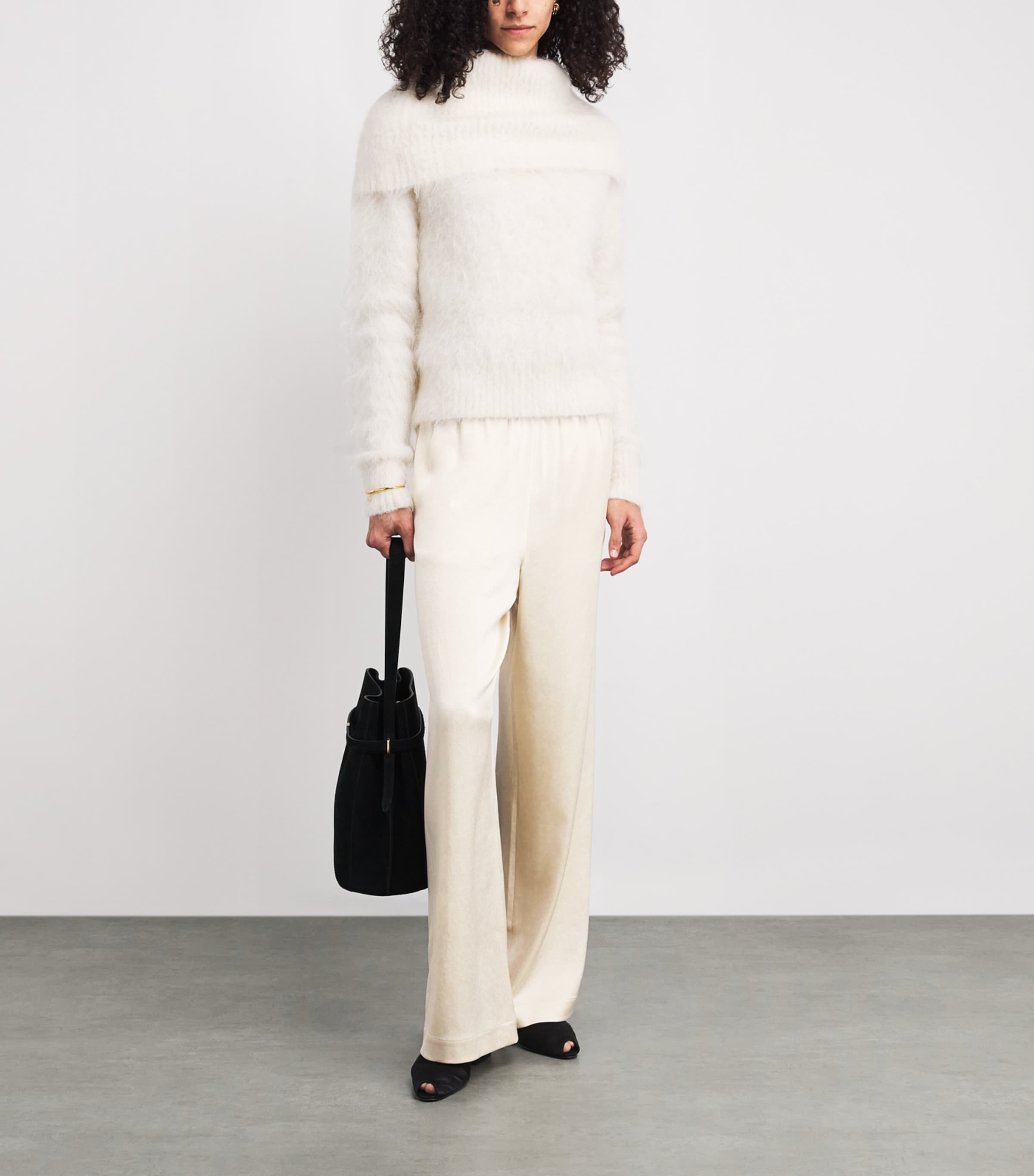 Silk Arvenn Wide-Leg Trousers ECRU Image 2