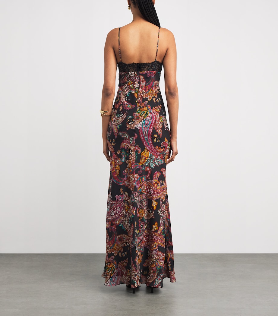 Silk Susanna Maxi Dress BLK MLTI PAISLEY SCR Image 3