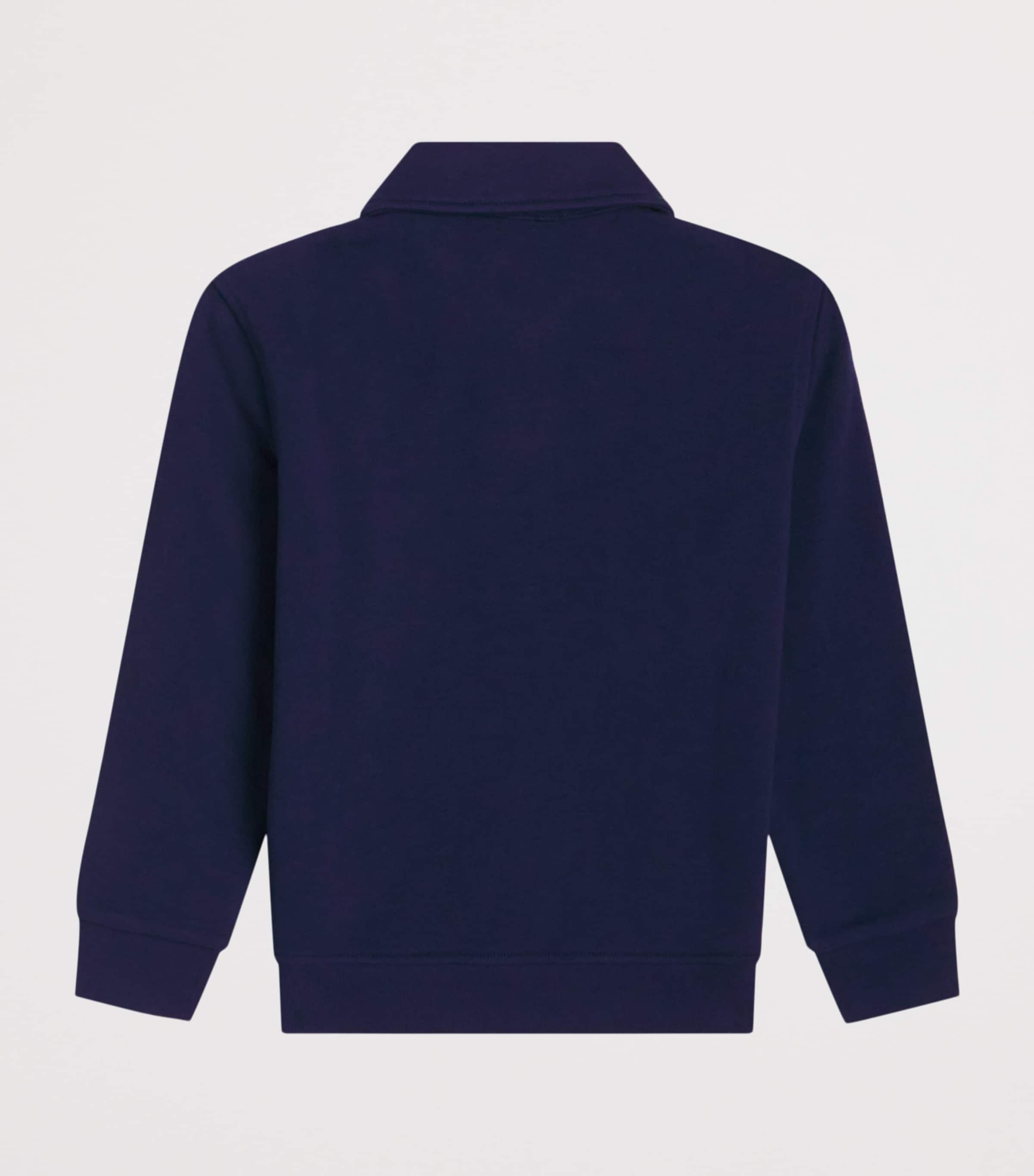 Cotton Quarter-Zip Sweatshirt (6-14 Years) NAVY/WHT P Image 2
