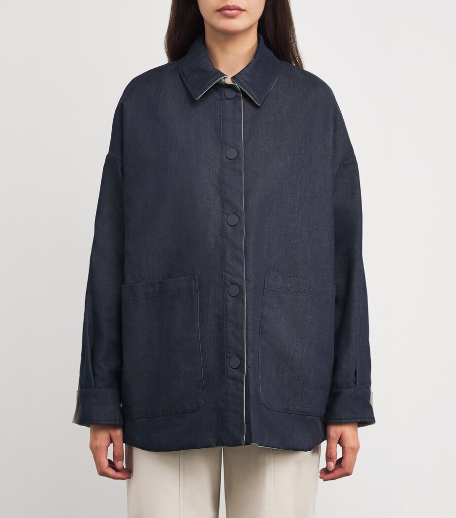 Reversible Oversized Shirt Jacket GREEN Image 6