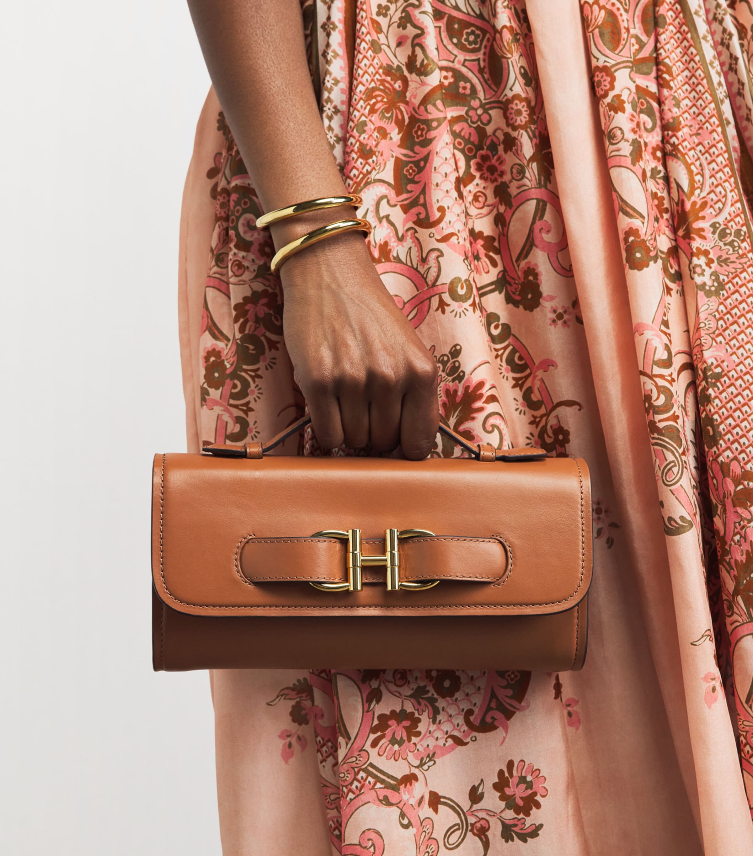 Harrods Leather Snaffle East West Purse Tan Image 4