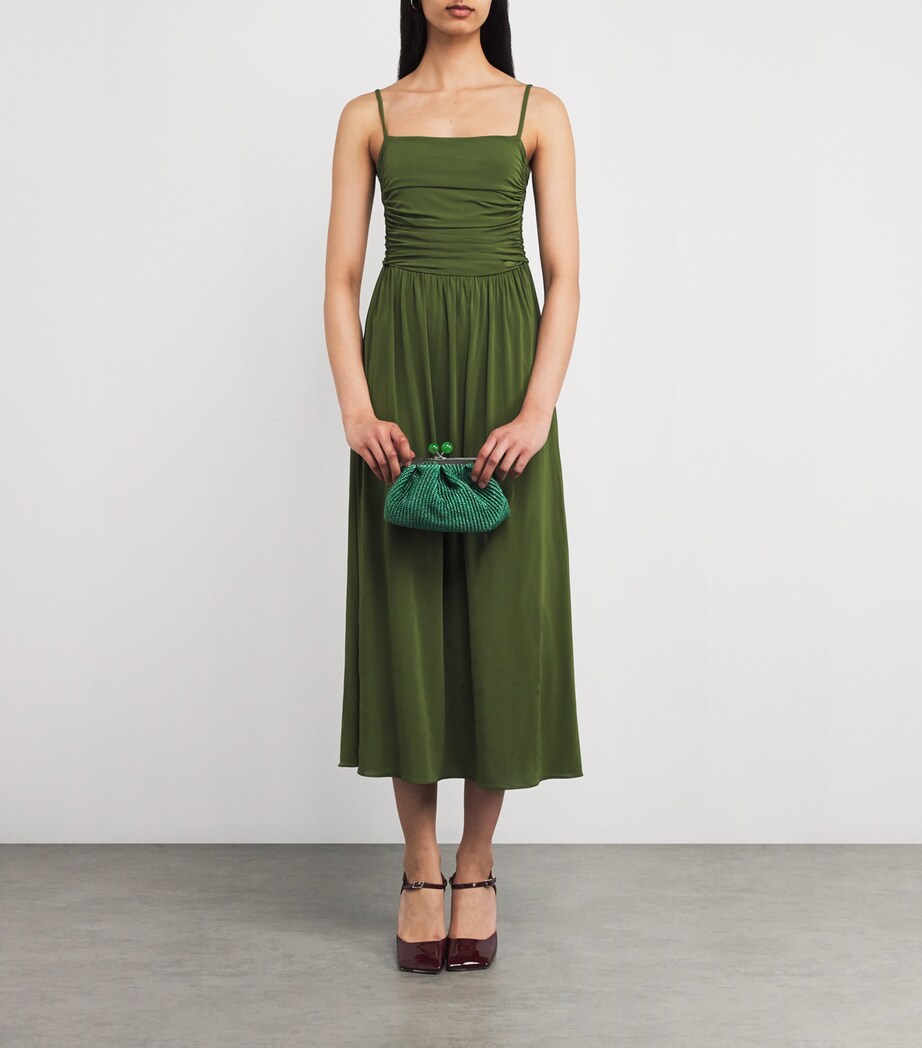 Small Raffia-Effect Pasticcino Bag GREEN Image 2