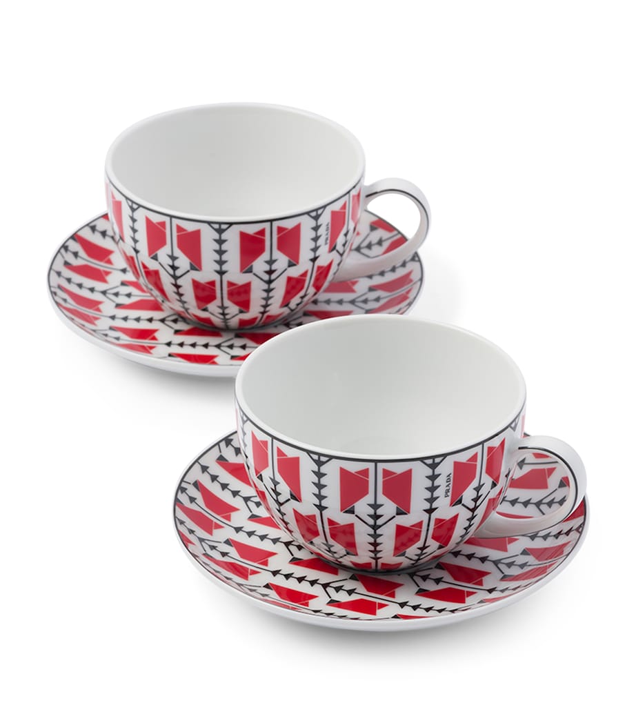 Porcelain Teacup and Saucer (Set of 2) F0DW8 Image 1
