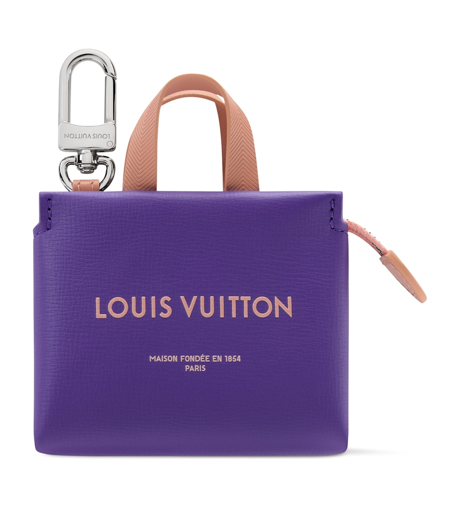 LOUIS VUITTON Mini Leather Shopper Bag Charm Purple Image 1