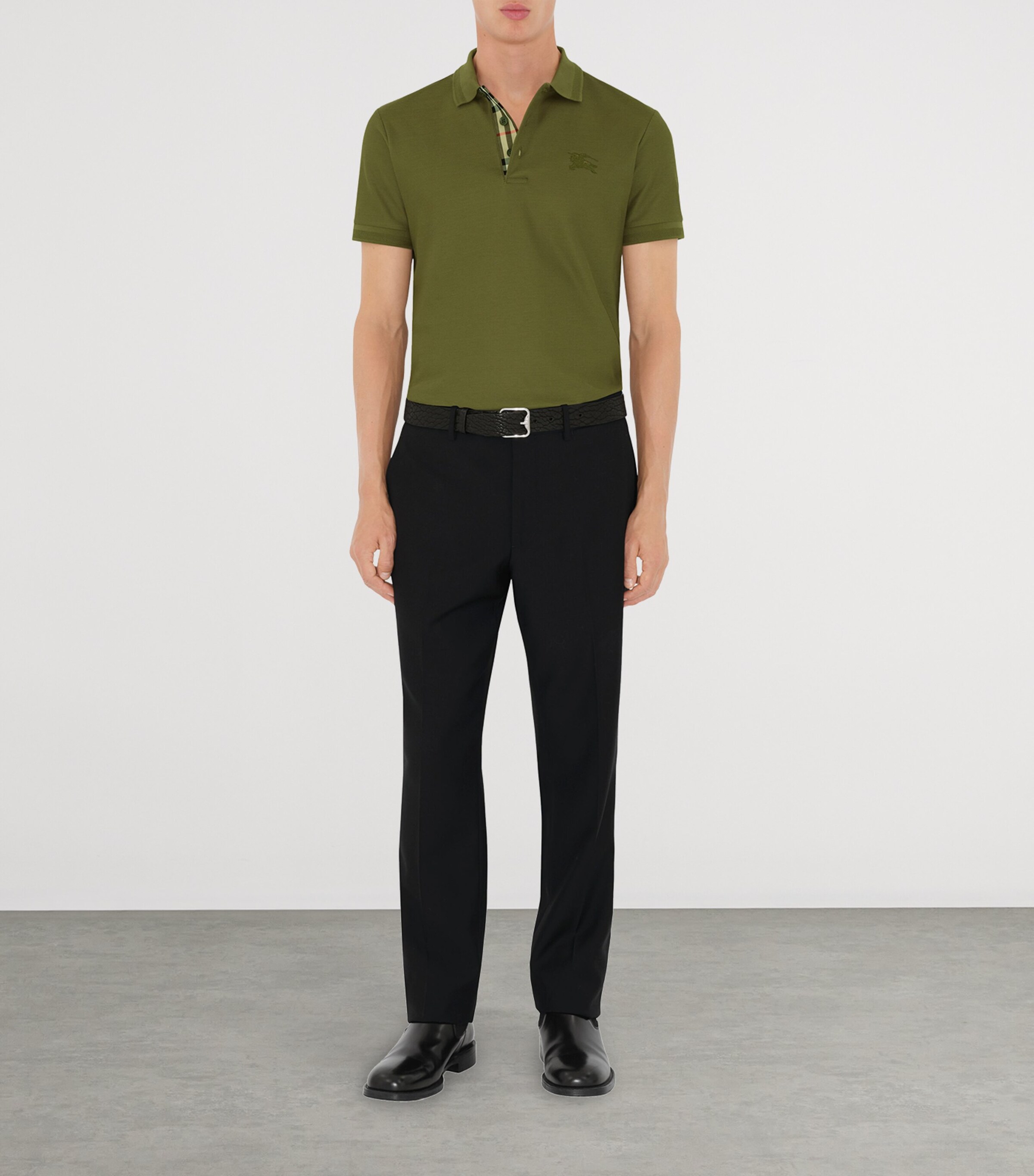 Cotton EKD -Embroidered Polo Shirt OLIVE Image 2