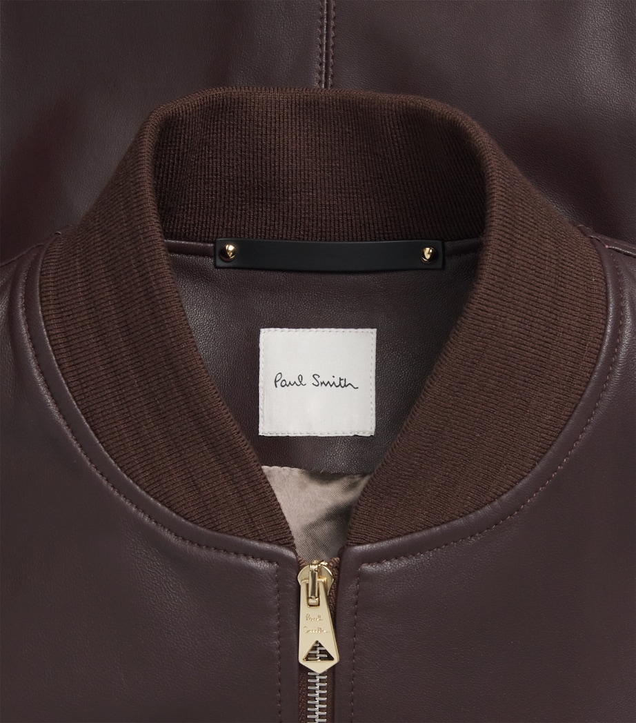 Paul Smith Mens Leather Bomber Jacket Image 6