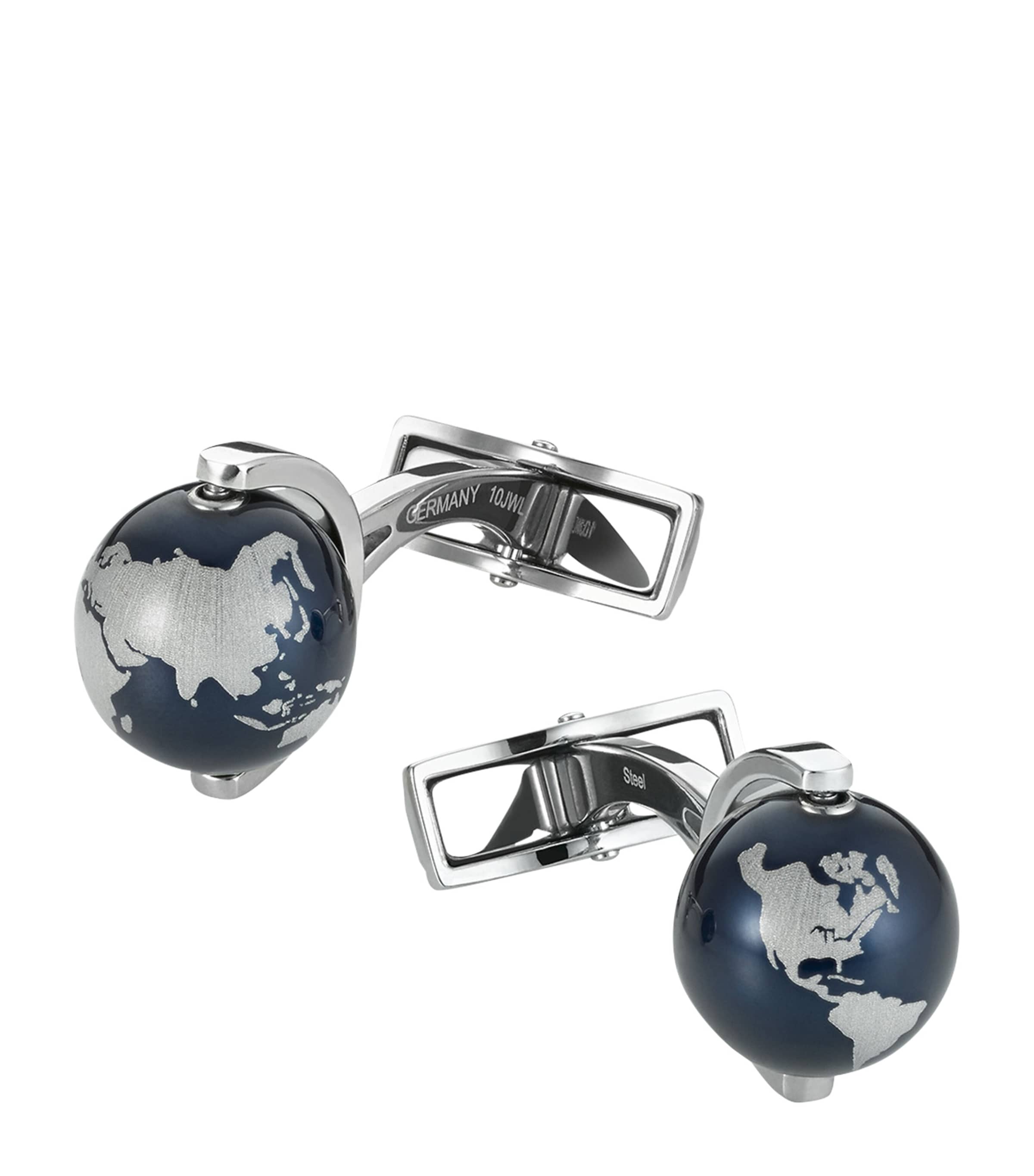 Montblanc Stainless Steel Heritage Spirit Cufflinks Blue Image 1