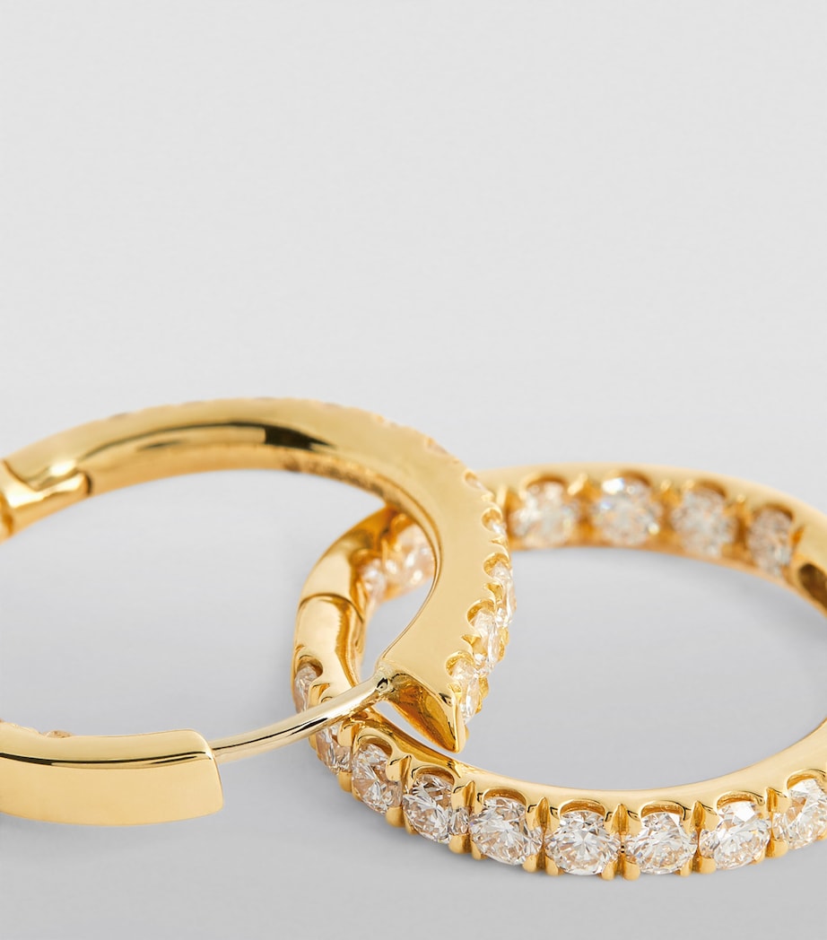 Yellow Gold and Diamond Honey Hoop Earrings YELLOW GOLD Image 6